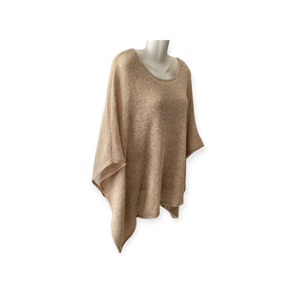 OPEN SLEEVE OATMEAL KNIT SWEATER SIZE L